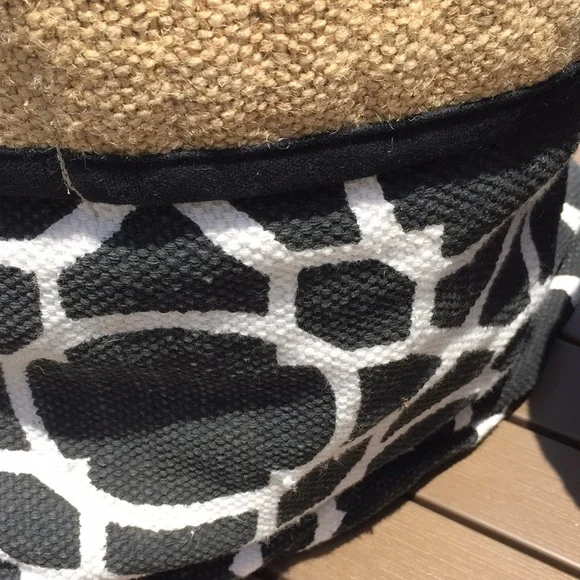 Large (2) collapsible storage bins 16.5 h x 16 deep Jute + Cotton​-- a pair - Picture 4 of 11